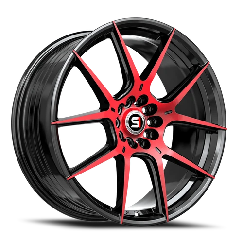 Spec-1 Sp-71 Wheel 17x8 4x100 & 4x114.3 Gloss Black & Red Machined 42mm | SP-71178942BMR