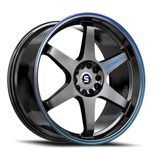 Spec-1 Spt-33 Wheel 15x8 4x100 & 4x114.3 Gloss Black & Blue Line 20mm | SPT-33158920GBBL