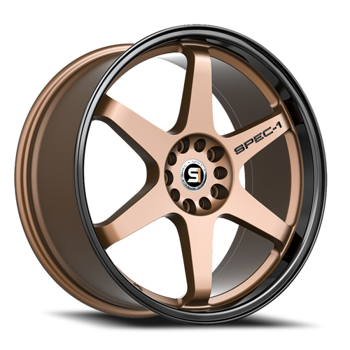 Spec-1 Spt-33 Wheel 18x8.5 5x112 & 5x114.3 Matte Bronze & Black Lip 38mm | SPT-3318853638MZBL