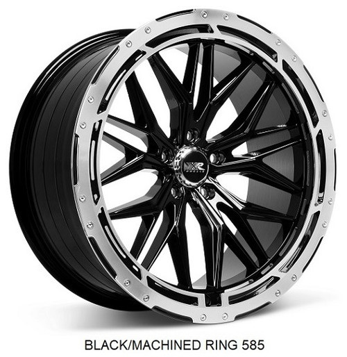 Xxr 585 Wheels Rims 20x9.5 5x114.3 Black W/ Machined Ring 35mm | 585096521