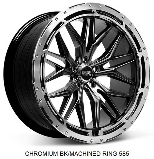 Xxr 585 Wheels Rims 20x9.5 5x120 Chromium Black W/ Machined Ring 35mm | 585091251