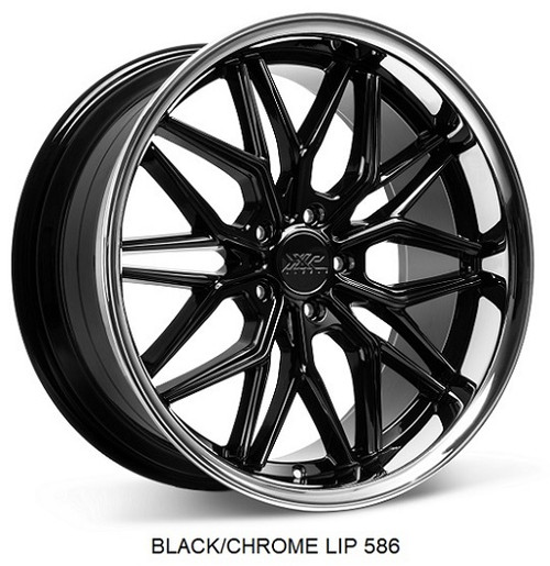 Xxr 586 Wheels Rims 20x8.5 5x120 Black W/ Stainless Lip 35mm | 586081223