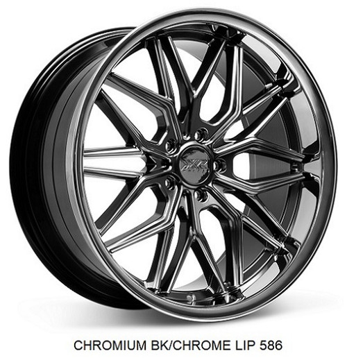 Xxr 586 Wheels Rims 20x9.5 5x114.3 Chromium Black W/ Stainless Lip 35mm | 586096553
