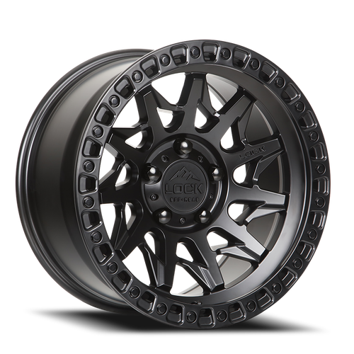 Lock Offroad Lunatic Wheels Rims 17x9 8x165.1 Matte Black W/ Matte Black Ring 1mm | LUNATIC-7986MB
