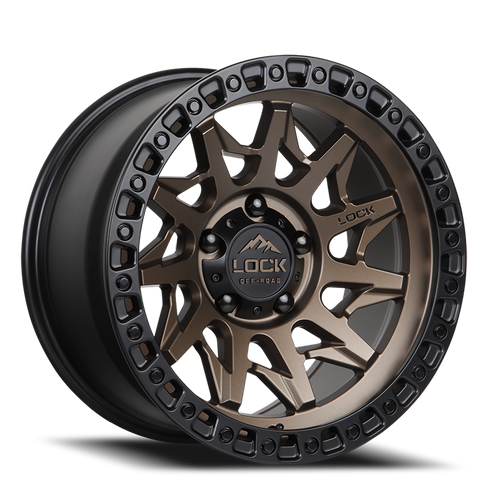 Lock Offroad Lunatic Wheels Rims 17x9 8x170 Matte Bronze W/ Matte Black Ring -12mm | LUNATIC-7987MRMBR12N