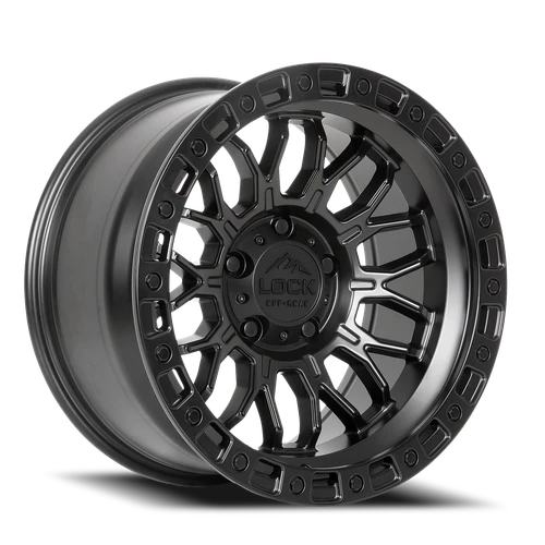 Lock Offroad Combat Wheels Rims 17x9 6x135 Matte Black W/ Matte Black Ring -12mm | COMBAT-7963MB12N