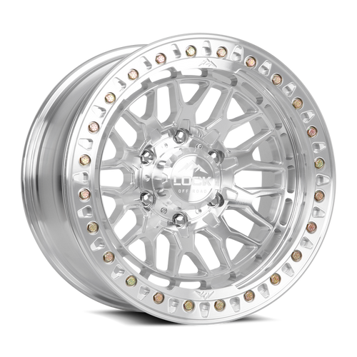 Lock Offroad Invader Beadlock  Wheels Rims 17x9 5x127 Machined W/ Clear Coat 0mm | INVADER-7957MC