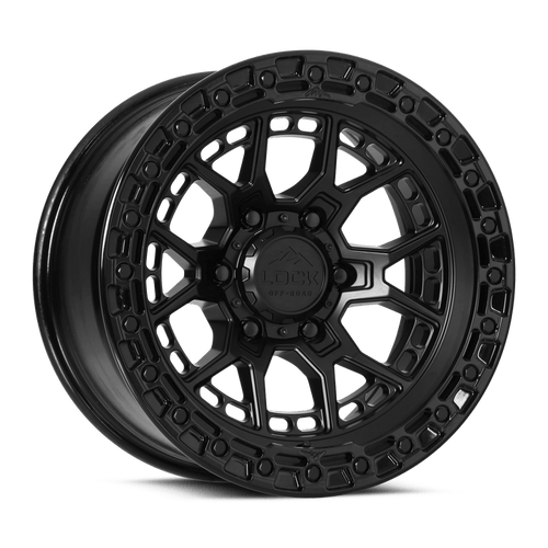 Lock Offroad Commando Wheels Rims 17x9 6x139.7 Matte Black W/ Gloss Black Ring -12mm | COMMANDO-7969GB12N