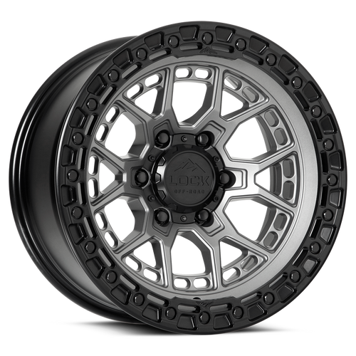 Lock Offroad Commando Wheels Rims 20x10 8x170 Matte Grey W/ Matte Black Ring -18mm | COMMANDO-2187MGMBR