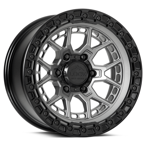 Lock Offroad Commando Wheels Rims 20x10 8x180 Matte Grey W/ Matte Black Ring 18mm | COMMANDO-2188MGMBR