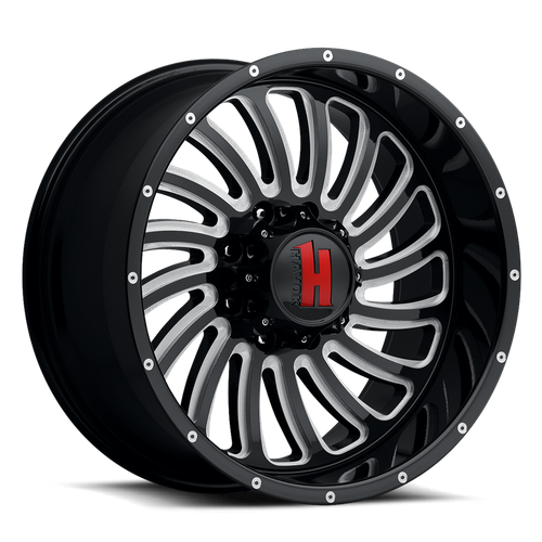Havok 111 Wheels Rims 20x9 5x139.7 Black Milled W/ Machined Rivets -12mm | WHKW111S30O06P019F051C31