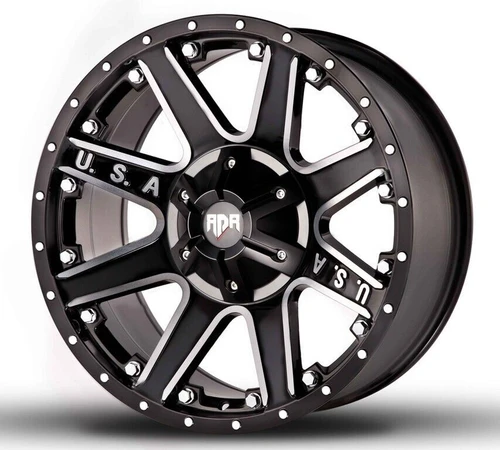 Red Dirt Road RD04 Wheels Rims 17x9 6x135 6x139.7 Matte Flat Black Machined W/ Milled Lip -12mm | WRDW004S14O06P077F311C26