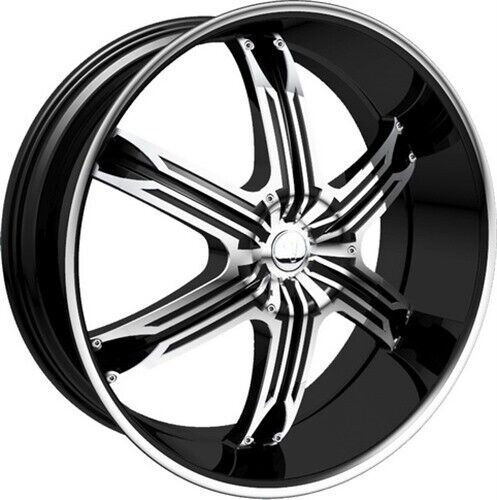 Velocity Vw935 Wheels Rims 26x9.5 5x115 5x120 Matte Flat Black W/ Milled Lip And Chrome Inserts 13mm | WVWW935S50O11P052F191C14