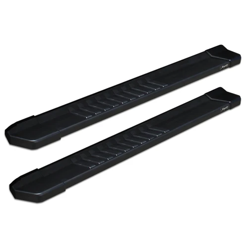 Raptor Series 6 in OEM Style Slide Track Running Boards Black Textured Aluminum | CYC 1702-0220BT