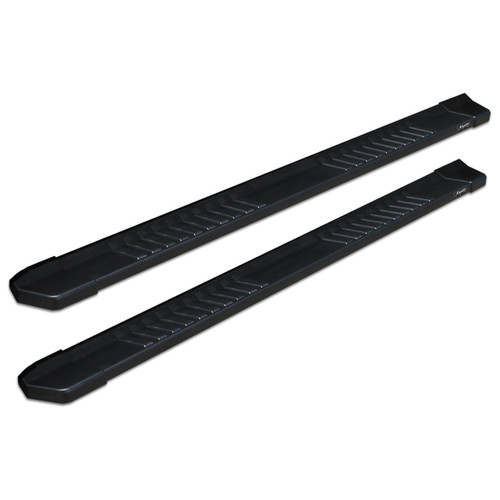 Raptor Series 6 in OEM Style Slide Track Running Boards Black Textured Aluminum | CYC 1704-0132BT