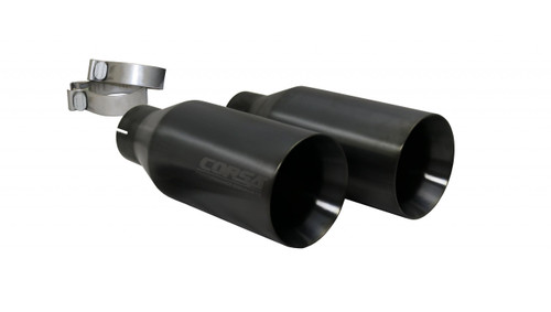 Corsa Performance Single (Qty 2) 5.0" Straight Cut Black Powder Coat Tip Kit (Clamps Included) | COR 14051BPC