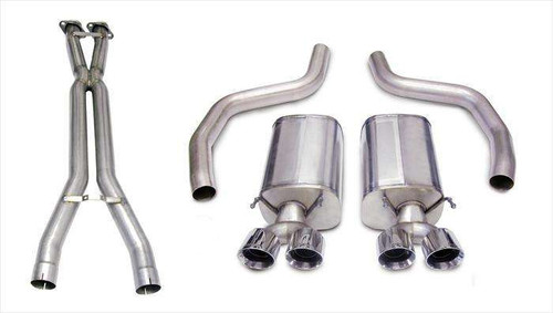 Corsa Performance Exhaust 3.0" Cat-Back Dual Rear Exit with Twin 4.0" Polished Pro-Series Tips | COR 14164CB1