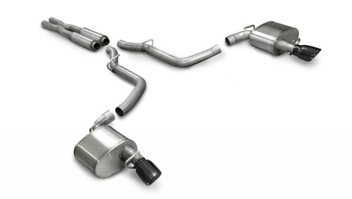 Corsa Performance Exhaust 2.75" Cat-Back Dual Rear Exit with Single 4.0" Black PVD Pro-Series Tips | COR 14440BLK