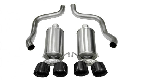 Corsa Performance Exhaust 2.5" Axle-Back Dual Rear Exit with Twin 3.5" Black PVD Pro-Series Tips | COR 14470BLK