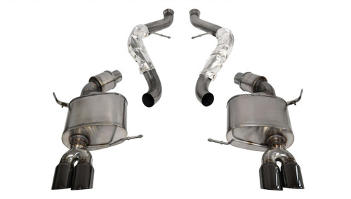 Corsa Performance Exhaust 2.5" Cat-Back Dual Rear Exit with Twin 3.0" Black PVD Pro-Series Tips | COR 14569BLK