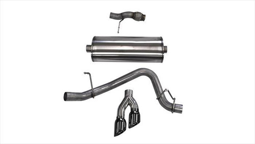 Corsa Performance Exhaust 3.0" Cat-Back Single Side Exit with Twin 4.0" Black PVD Pro-Series Tips | COR 14859BLK
