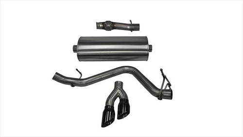 Corsa Performance Exhaust 3.0" Cat-Back Single Side Exit with Twin 4.0" Black PVD Pro-Series Tips | COR 14871BLK