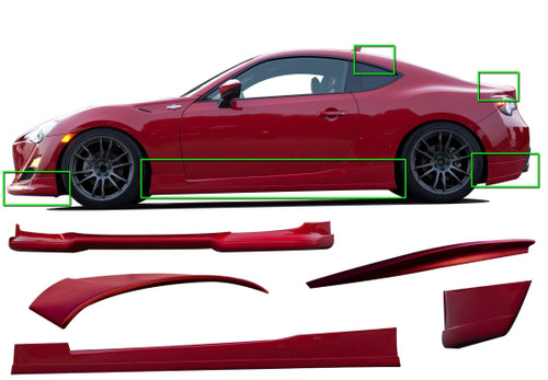 Stillen Scion FR-S 7-Piece Complete Body Kit Unpainted For 13-15 Scion FR-S Stillen | DJJX KB21022F