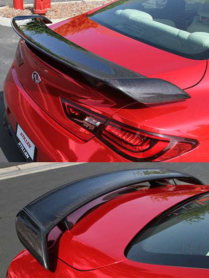 Stillen Infiniti Q60 Rear Spoiler Carbon Fiber For 17-22 Infiniti Q60 Stillen | DJJX CF11239