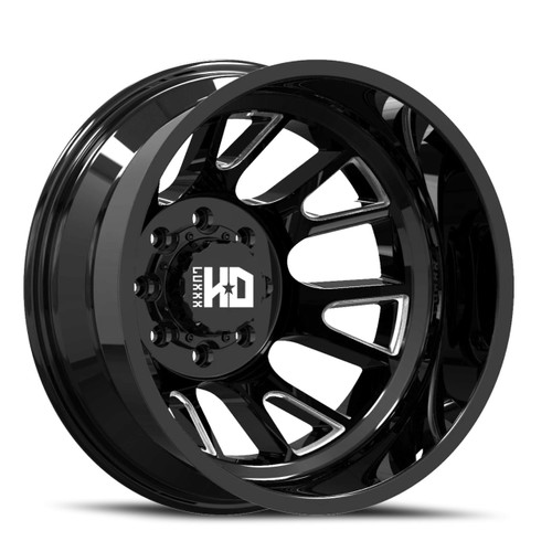 Luxxx Hd Dually Lhd37 Wheels Rims 17x6.5 8x200 Gloss Black Milled -140mm