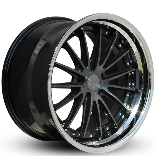 Rennen Csl-8 Wheels Rims 20x10.5 Blank Custom Drilled Tinted Black W/ Removable Chrome Ssl Lip 18mm | SL820105ZZ18CTB101