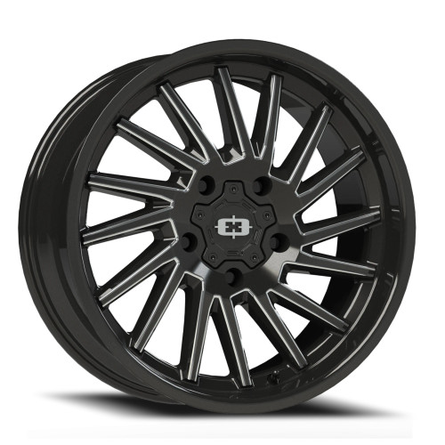 Vision Rapier 306 Wheels Rims 22x10 5x139.7 Gloss Black Milled Spoke -19mm | 306-22085GBMS-19