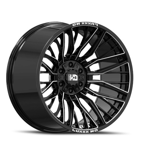 Luxxx Hd Lhd44 Wheels Rims 20x9 6x135 6x139.7 Gloss Black Milled 0mm | LHD4420961351397-0G-A1