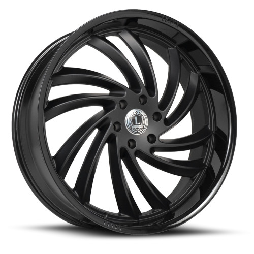 Luxxx Alloys Lux 26 Wheels Rims 22x9 5x115 Matte Black W/ Gloss Black Lip 33mm | LUX262295115+33B-A5