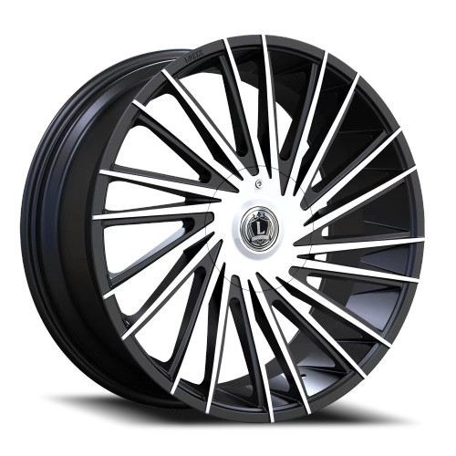 Luxxx Alloys Lux 43 Wheels Rims 18x8 5x108 5x114.3 Gloss Black Machined 35mm | LUX4318851081143+35B-A2