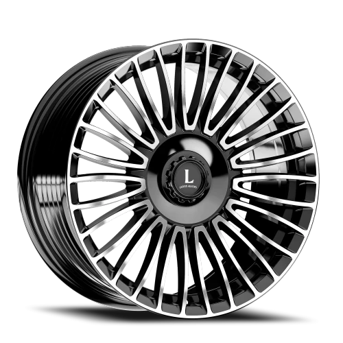 Luxxx Alloys Lux 49 Wheels Rims 22x9 5x115 5x120 Gloss Black Machined 13mm | LUX492295115120+13B-A2