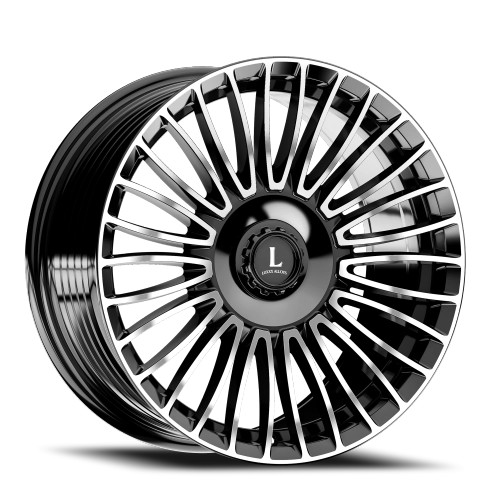 Luxxx Alloys Lux 49 Wheels Rims 22x9 6x120 6x132 Gloss Black Machined 30mm | LUX492296120132+30N-A2