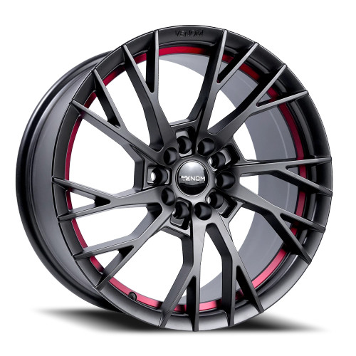 Venom 49 Wheel 19x8.5 5x112 & 5x120 Satin Black w/ Red Line 35mm - FREE T-SHIRT INCLUDED!