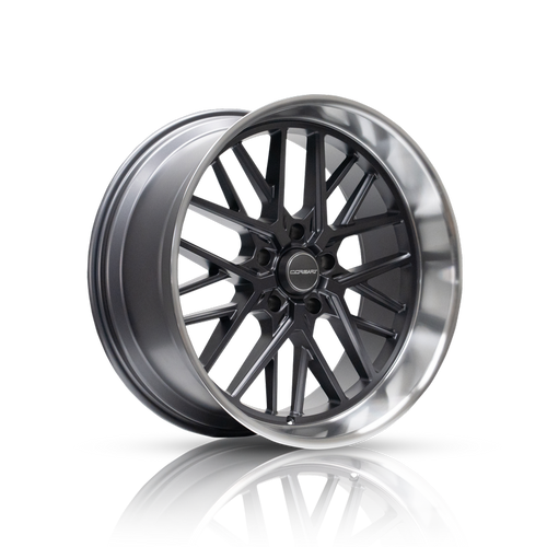 Corsart R503 Kingpin 5 Wheels Rims 22x8.5 5x127 Matte Gunmetal W/ Diamond Cut Lip 6mm | R503228573500