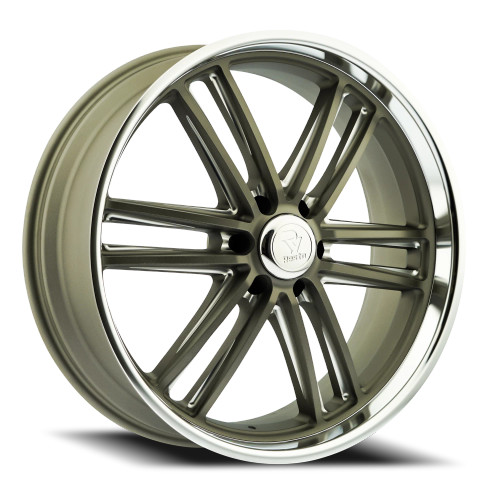Resto R103 Maverick Wheels Rims 24x9 6x139.7 Milled Textured Gunmetal W/ Diamond Cut Lip 25mm | R1032490846012
