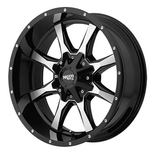 Moto Metal Mo970 Gloss Black W/ Machined Face Wheels Rims 17x8 8x180 Machined 0mm | EC MO97078088300US
