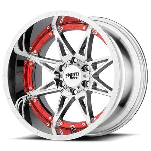 Moto Metal Hydra Mo993 Chrome Red 18x8.5 6x114.3 Chrome 18 Wheels
