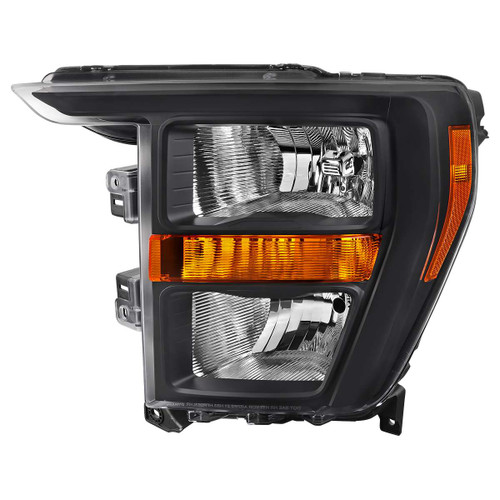 Spec-D Black Headlight with Clear Lens and Amber Reflector | SPE 2LH-F15021JM-L-RO