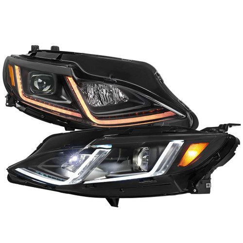 Spec-D Black LED Projector Headlight with Clear Lens | SPE 2LHE-MBU19JM-SQ-RS