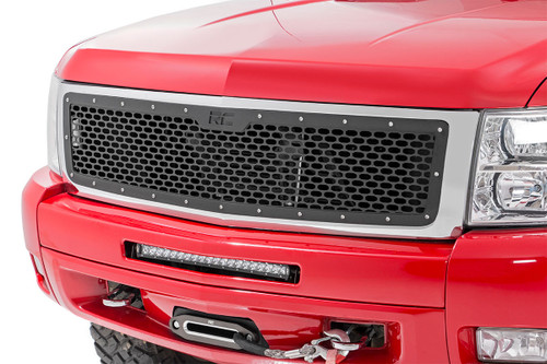 Rough Country Mesh Grille - Chevy Silverado 1500 2WD/4WD (2007-2013) | DHTP 70194
