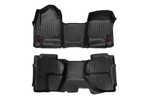 Rough Country Floor Mats - FR & RR - OV Hump - Ext Cb - Chevy/GMC 1500/2500HD/3500HD 2WD/4WD | DHTP M-21142