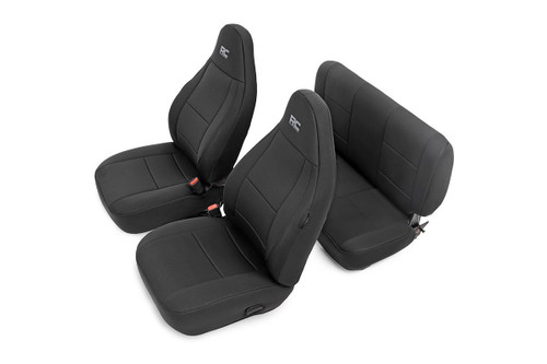 Rough Country Seat Covers - Front and Rear - Jeep Wrangler TJ 4WD (1997-2002) | DHTP 91000