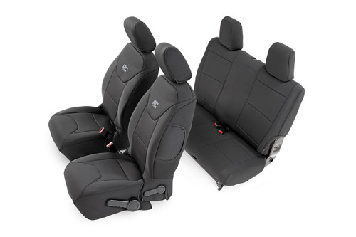 Rough Country Seat Covers - Front and Rear - 2-Door - Jeep Wrangler JK 4WD (2013-2018) | DHTP 91007