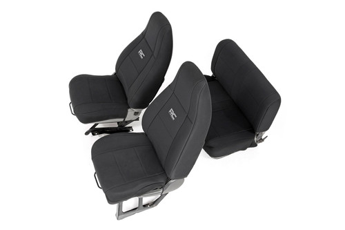 Rough Country Seat Covers - Front and Rear - Jeep Wrangler YJ 4WD (1991-1995) | DHTP 91009