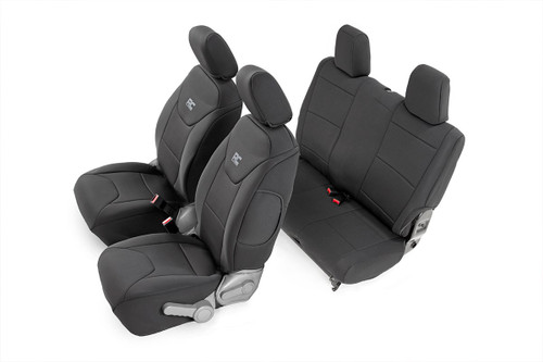 Rough Country Seat Covers - Front and Rear - Jeep Wrangler JK 4WD (2007-2010) | DHTP 91005