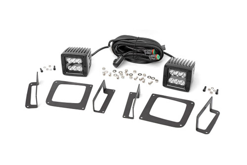 Rough Country LED Light - Fog Mount - 2 Inch Black Pair - GMC Sierra 1500 (14-15) | DHTP 70689